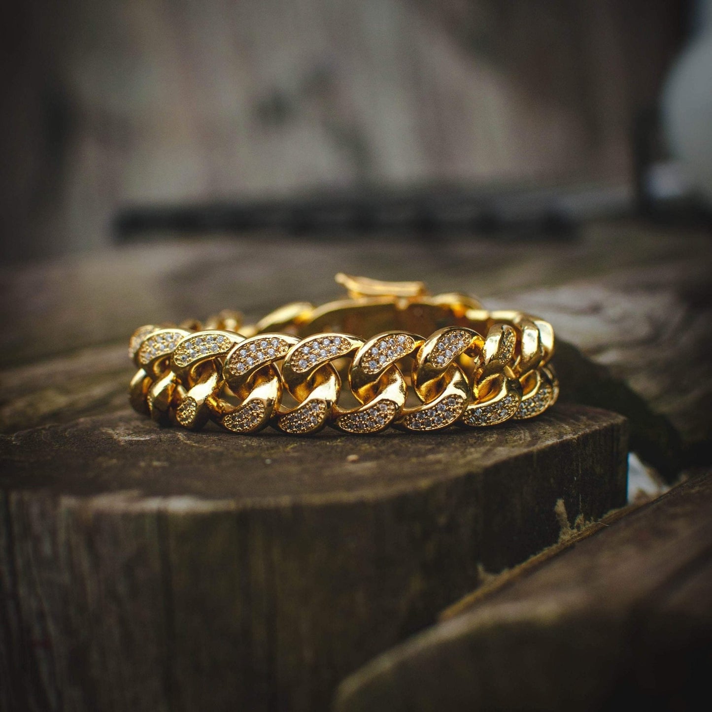 12mm Cuban Link Bracelets - Gold Color - RKSCART