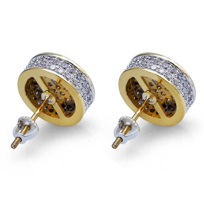 2-Tone Cz Round Cut Earrings - RKSCART