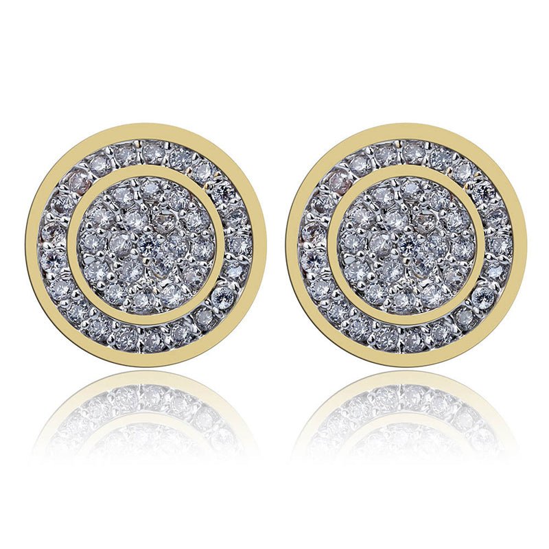 2-Tone Cz Round Cut Earrings - RKSCART