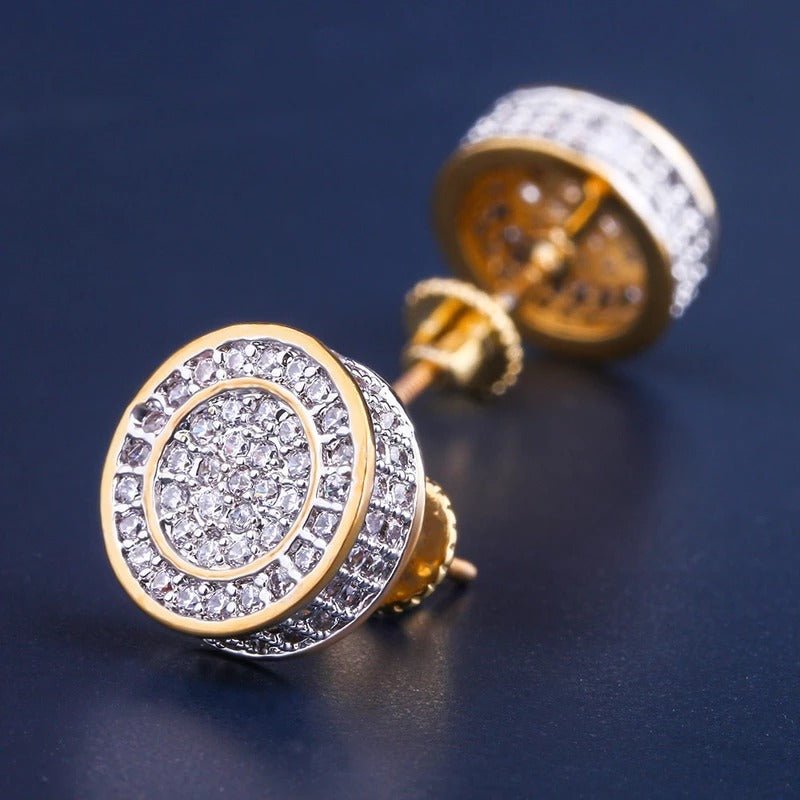 2-Tone Cz Round Cut Earrings - RKSCART