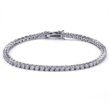 2.8mm Premium Cz Tennis Bracelets White Gold Color - RKSCART