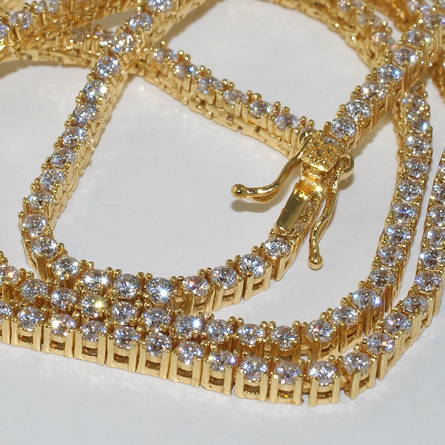 2.8mm Premium Cz Tennis Bracelets Yellow Gold Color - RKSCART