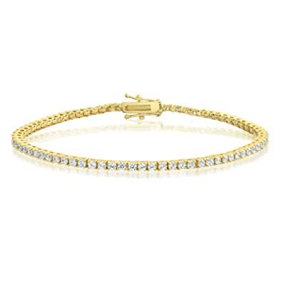 2.8mm Premium Cz Tennis Bracelets Yellow Gold Color - RKSCART