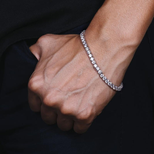 3mm Tennis Bracelets Alloy White Gold Color Plated - RKSCART