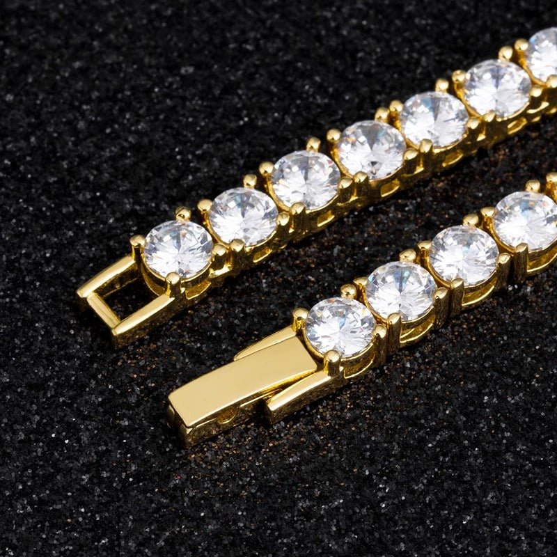 3mm Tennis Chain Alloy Yellow Gold Color Plated - RKSCART