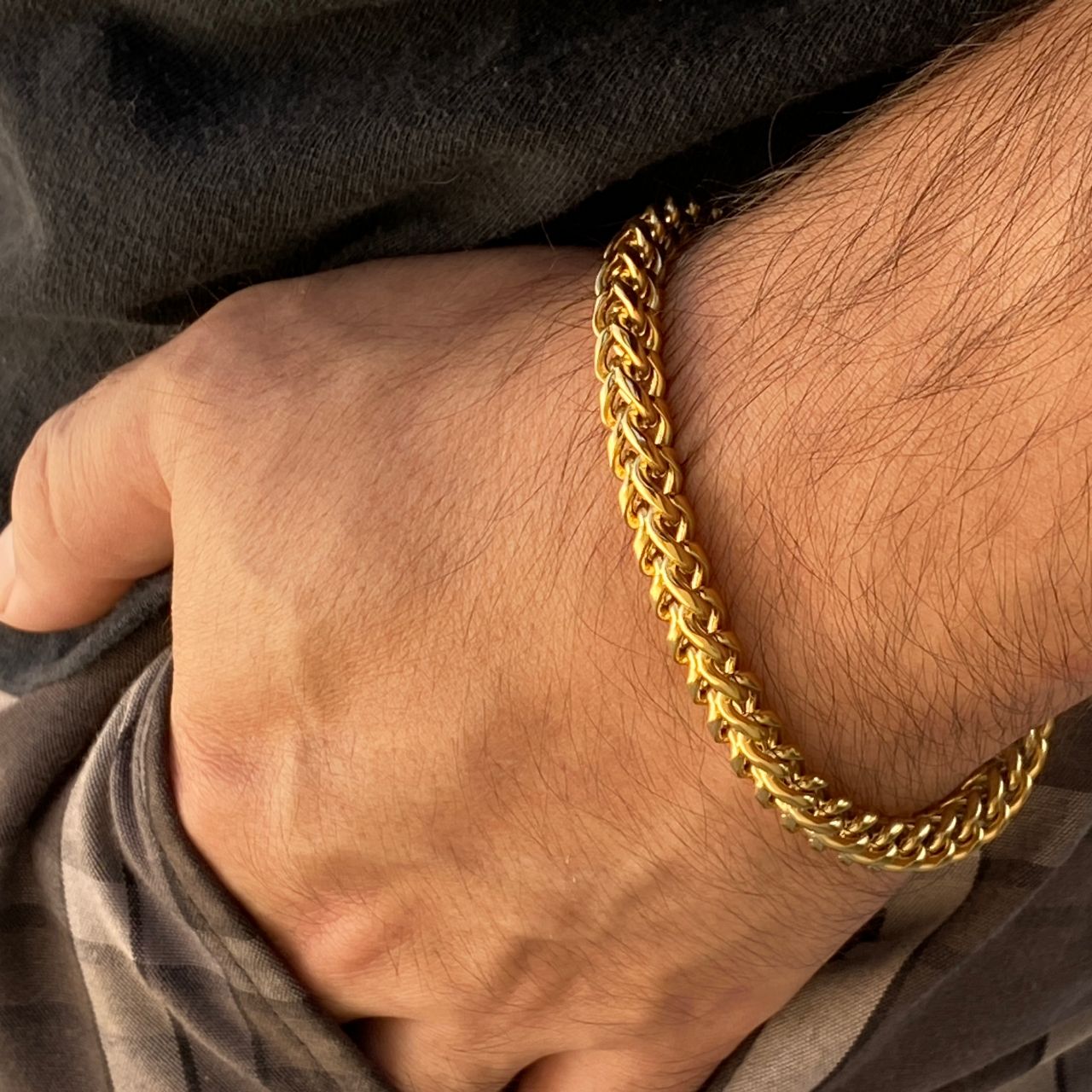 6mm Franco Bracelets Gold Color Plated - RKSCART