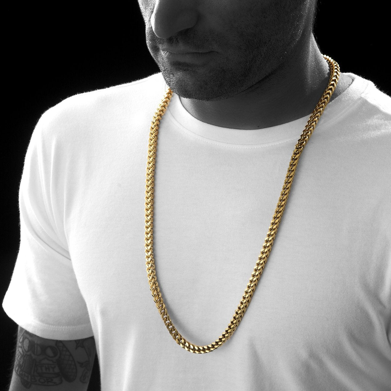 6mm Franco Chain Gold Color Plated - RKSCART