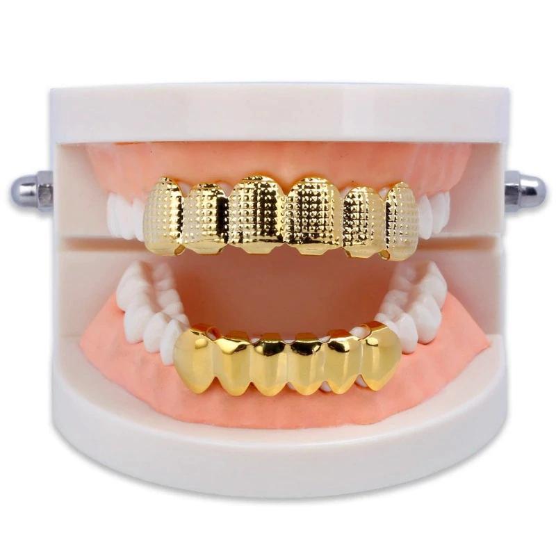 Hiphop Yellow Gold Color Plated Teeth Grillz