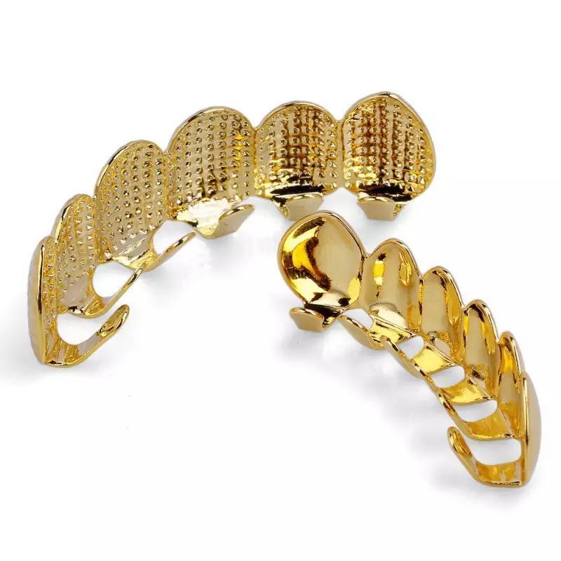 Hiphop Yellow Gold Color Plated Teeth Grillz