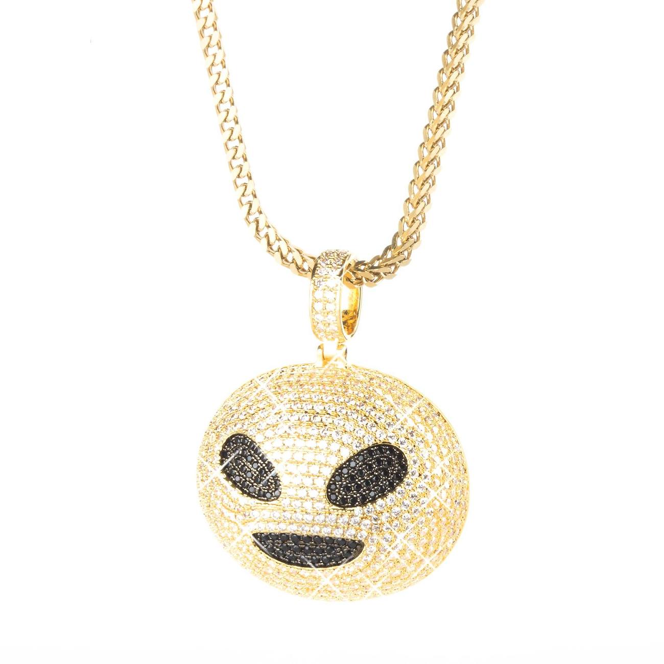 Alien Emoji Simulated Pendant Chain - RKSCART