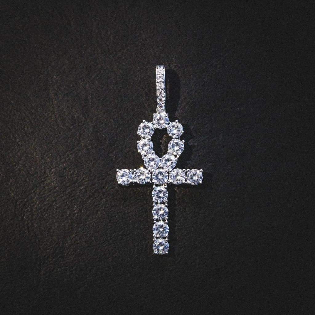 Ankh Key Pendant White Gold Color Plated - RKSCART