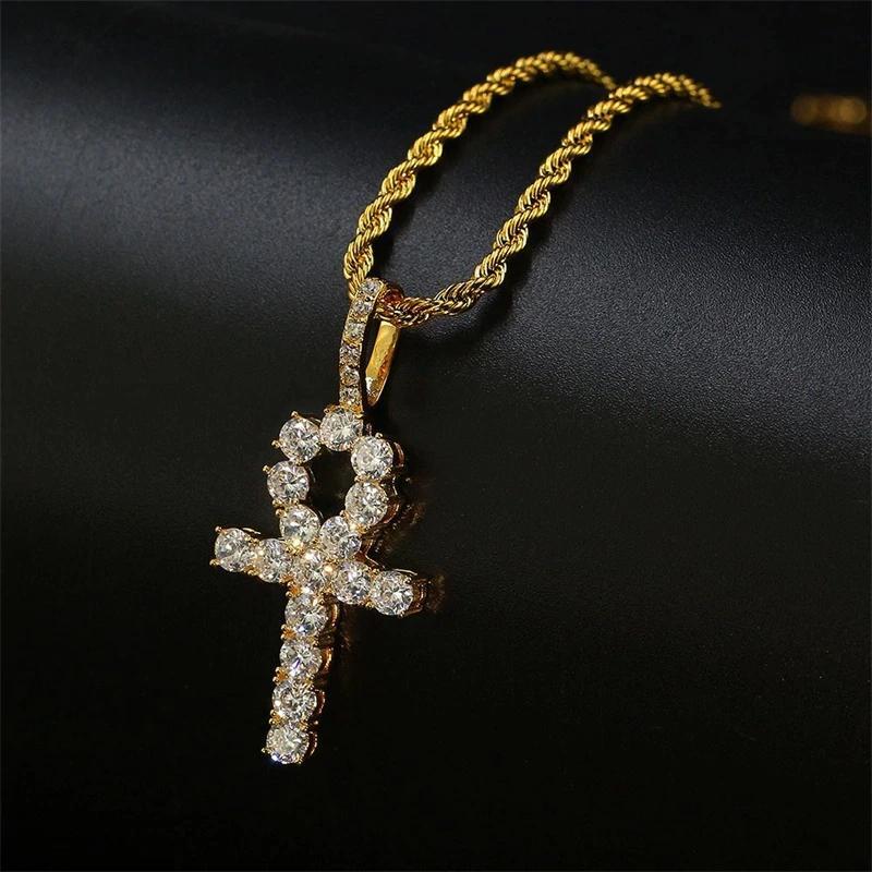 Ankh Key Pendant Yellow Gold Color - RKSCART