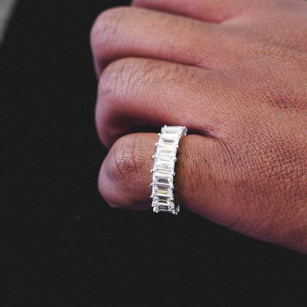 Baguette cz Eternity Rings White Gold Color - RKSCART