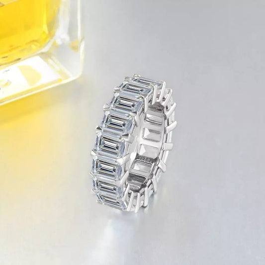 Baguette cz Eternity Rings White Gold Color - RKSCART