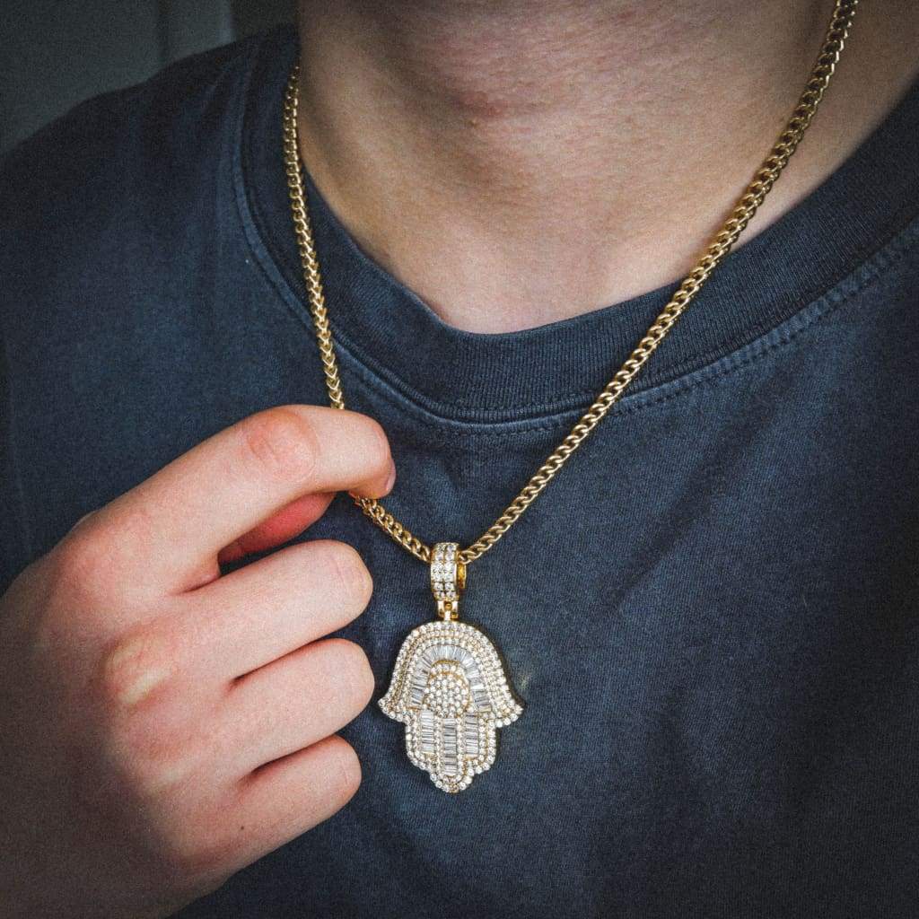 Baguette Hamsa Hand Pendant - RKSCART