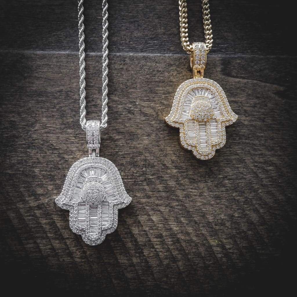 Baguette Hamsa Hand Pendant - RKSCART