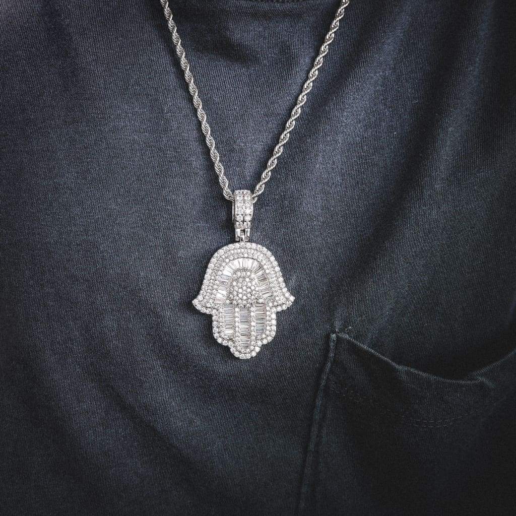 Baguette Hamsa Hand Pendant - RKSCART