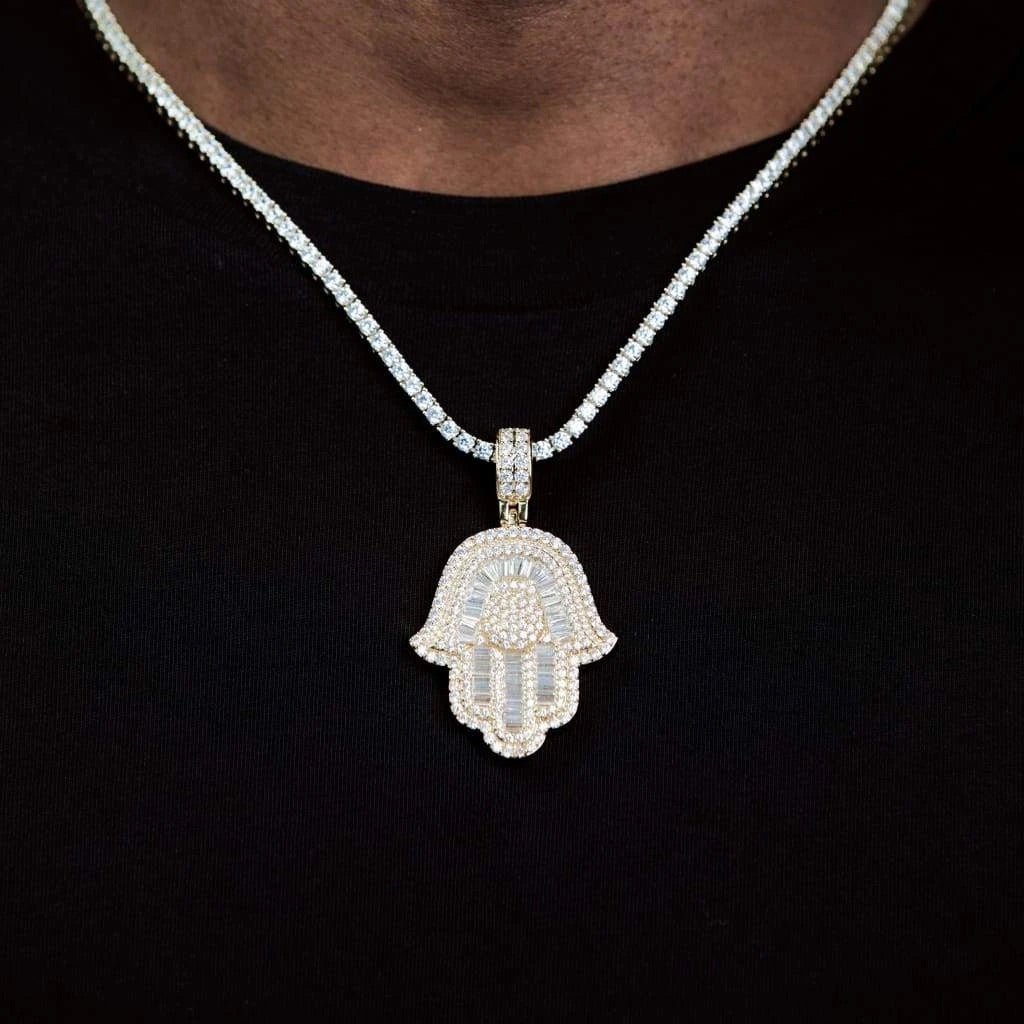 Baguette Hamsa Hand Pendant - RKSCART