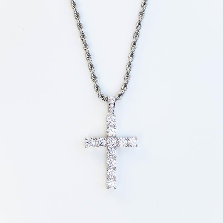 Cross Pendant White Gold Color