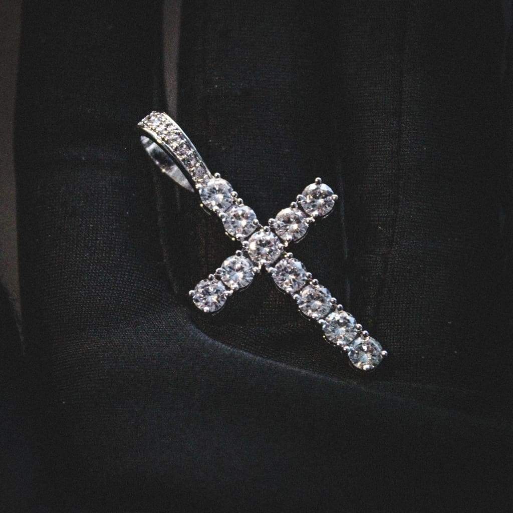 Cross Pendant White Gold Color