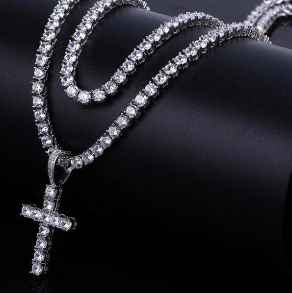 Cross Pendant White Gold Color